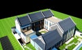 3d render of house exterior view Royalty Free Stock Photo