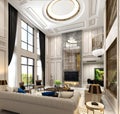 3d render of  house living room Royalty Free Stock Photo