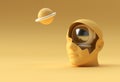 3d Render Human Face in Astronaut Cosmonaut 3d illustration Design