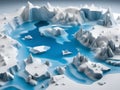 3d render of ice and snow field Royalty Free Stock Photo