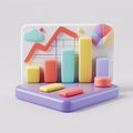 3D render icon Box plot with playful 3D elements showcasing data distribution for sleep patterns icon 3d business Royalty Free Stock Photo