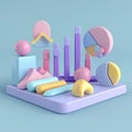 3D render icon Box plot with playful 3D elements showcasing data distribution for sleep patterns icon 3d business Royalty Free Stock Photo