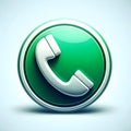 3d render icon call green