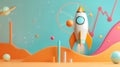 3D render icon Line graph tracking global temperature change with a playful narrative icon 3d style