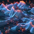 3D render icon Scatter plot with characters interacting in a fun and educational way icon 3d render