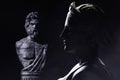 3d render illustration antique greek sculptures profile view