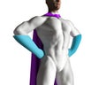 3d render illustration artwork of male super hero in costume
