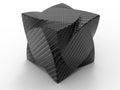 3D rendering - carbon fiber cube