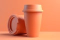 3d render illustration of coffee plastic cup generative AI