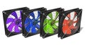 Group of color computer chassis and CPU cooler fans