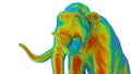 3D rendering - colorful wooly mammoth Royalty Free Stock Photo