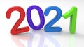 3D rendering - colorful 2021 year