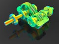 3D rendering - gearbox FEA concept Royalty Free Stock Photo