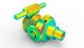 3D rendering - gears material stress analysis