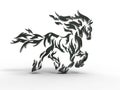 3D rendering - perspective cutout horse model Royalty Free Stock Photo