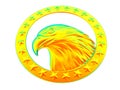 3D rendering - rainbow colored eagle