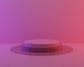 3d render illustration with empty pink podium, pedestal for your objects, abstract modern minimal background,stage.