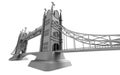 3D render of an English bridge on a white background