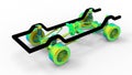3D render - FEA study of a car suspensions Royalty Free Stock Photo