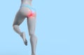 3d render illustration of female figure with haemorrhoids problem