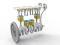 3D rendering - finite element analysis of engine pistons