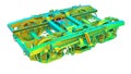 3D rendering - train chassis FEA analysis