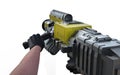 3d render illustration of first person view arms with gun or rifle