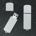 3d render illustration of a flashdrive mockup on black marble background Royalty Free Stock Photo