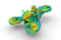 3D Flying hover bike illustration Royalty Free Stock Photo