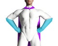 3d render illustration artwork of male super hero in costume