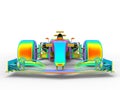 3D render - F1 racing car chassis finite element analysis Royalty Free Stock Photo