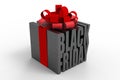 3D rendering - Generic box for Black Friday sales Royalty Free Stock Photo