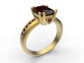Golden majestic ruby ring Royalty Free Stock Photo