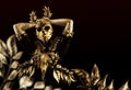 3d render illustration of golden masked nature nymph goddess statue Royalty Free Stock Photo