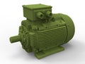 3D rendering - grass textured electric motor