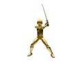 Golden isolated swordsman