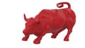 3D rendering - red isolated bull indicating a speculator in a stock market