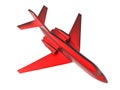 3D render - isolated red jet plane Royalty Free Stock Photo