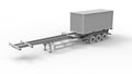 3D rendering - isolated grey truck container