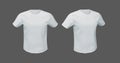 3d render illustration layout of a white T-shirt front view, side view