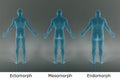 3D Render : illustration of male body type, film negative shader Royalty Free Stock Photo