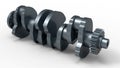 3D rendering - metallic car camshaft