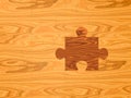 3D rendering - wooden puzzle last piece