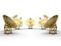 Golden satellite dishes