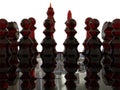 Red glass chess pieces Royalty Free Stock Photo