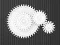 3D rendering - white gears on black background