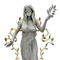 3d render illustration of nature greek nymph goddess statue Royalty Free Stock Photo