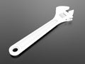 3D rendering - outlined adjustable wrench