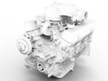 3D rendering - automotive engine assembly