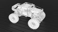 3D rendering - outlined monster truck